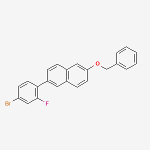 molecular formula C23H16BrFO B2628737 2-(Benzyloxy)-6-(4-bromo-2-fluorophenyl)naphthalene CAS No. 477860-11-0