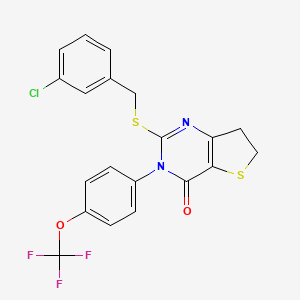 2-((3-chlorobenzyl)thio)-3-(4-(trifluoromethoxy)phenyl)-6,7-dihydrothieno[3,2-d]pyrimidin-4(3H)-one