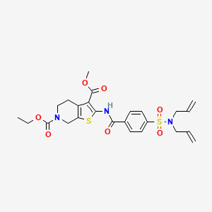 6-ethyl 3-methyl 2-(4-(N,N-diallylsulfamoyl)benzamido)-4,5-dihydrothieno[2,3-c]pyridine-3,6(7H)-dicarboxylate
