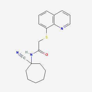 N-(1-cyanocycloheptyl)-2-(quinolin-8-ylsulfanyl)acetamide
