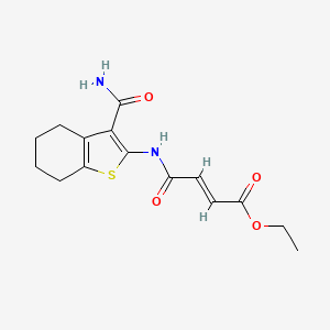 (E)-ethyl 4-((3-carbamoyl-4,5,6,7-tetrahydrobenzo[b]thiophen-2-yl)amino)-4-oxobut-2-enoate