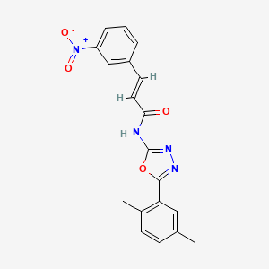 (E)-N-(5-(2,5-dimethylphenyl)-1,3,4-oxadiazol-2-yl)-3-(3-nitrophenyl)acrylamide