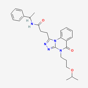 3-(4-(3-isopropoxypropyl)-5-oxo-4,5-dihydro-[1,2,4]triazolo[4,3-a]quinazolin-1-yl)-N-(1-phenylethyl)propanamide