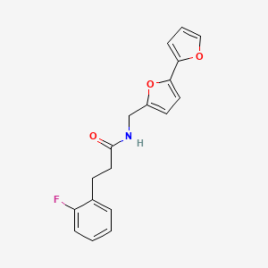 molecular formula C18H16FNO3 B2628765 N-({[2,2'-联噻吩]-5-基甲基)-3-(2-氟苯基)丙酰胺 CAS No. 2097917-04-7