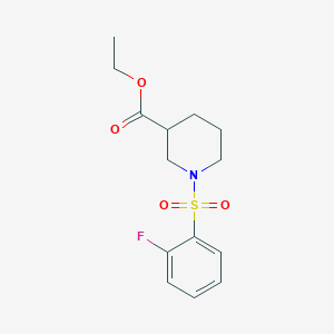 molecular formula C14H18FNO4S B262877 Ethyl 1-(2-fluorophenyl)sulfonylpiperidine-3-carboxylate 