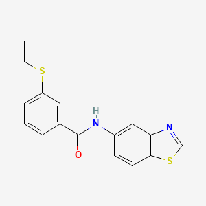 molecular formula C16H14N2OS2 B2628775 N-(benzo[d]thiazol-5-yl)-3-(ethylthio)benzamide CAS No. 942002-88-2