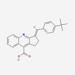 molecular formula C24H23NO2 B2628779 3-[(4-tert-butylphenyl)methylidene]-1H,2H,3H-cyclopenta[b]quinoline-9-carboxylic acid CAS No. 647036-26-8