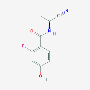 molecular formula C10H9FN2O2 B2628781 N-[(1S)-1-cyanoethyl]-2-fluoro-4-hydroxybenzamide CAS No. 2093465-80-4