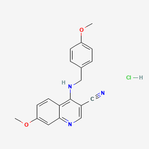 7-Methoxy-4-((4-methoxybenzyl)amino)quinoline-3-carbonitrile hydrochloride