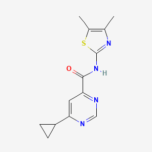 molecular formula C13H14N4OS B2628792 6-Cyclopropyl-N-(4,5-dimethyl-1,3-thiazol-2-yl)pyrimidine-4-carboxamide CAS No. 2415464-07-0