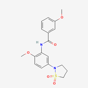 N-(5-(1,1-dioxidoisothiazolidin-2-yl)-2-methoxyphenyl)-3-methoxybenzamide