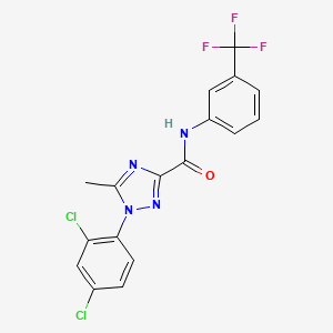molecular formula C17H11Cl2F3N4O B2628806 1-(2,4-dichlorophenyl)-5-methyl-N-[3-(trifluoromethyl)phenyl]-1H-1,2,4-triazole-3-carboxamide CAS No. 338398-20-2