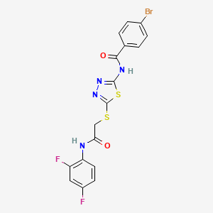 molecular formula C17H11BrF2N4O2S2 B2628811 4-bromo-N-(5-((2-((2,4-difluorophenyl)amino)-2-oxoethyl)thio)-1,3,4-thiadiazol-2-yl)benzamide CAS No. 896025-61-9