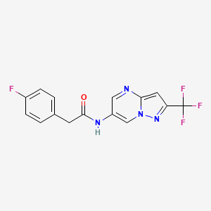 2-(4-fluorophenyl)-N-(2-(trifluoromethyl)pyrazolo[1,5-a]pyrimidin-6-yl)acetamide