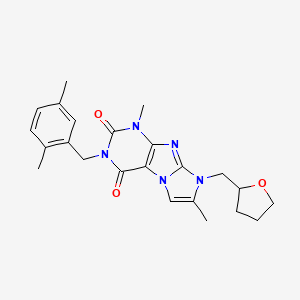 2-[(2,5-Dimethylphenyl)methyl]-4,7-dimethyl-6-(oxolan-2-ylmethyl)purino[7,8-a]imidazole-1,3-dione