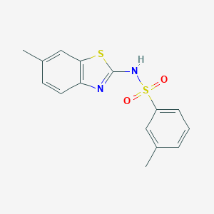 molecular formula C15H14N2O2S2 B262883 3-methyl-N-(6-methyl-1,3-benzothiazol-2-yl)benzenesulfonamide 
