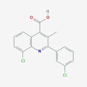 molecular formula C17H11Cl2NO2 B2628856 8-Chloro-2-(3-chlorophenyl)-3-methylquinoline-4-carboxylic acid CAS No. 862677-10-9