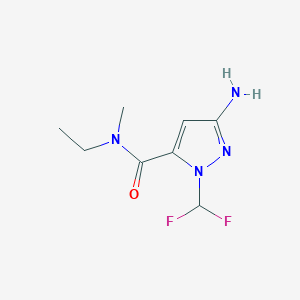 molecular formula C8H12F2N4O B2628859 5-Amino-2-(difluoromethyl)-N-ethyl-N-methylpyrazole-3-carboxamide CAS No. 2226034-45-1