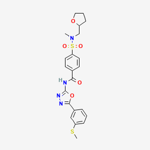 molecular formula C22H24N4O5S2 B2628861 4-(N-methyl-N-((tetrahydrofuran-2-yl)methyl)sulfamoyl)-N-(5-(3-(methylthio)phenyl)-1,3,4-oxadiazol-2-yl)benzamide CAS No. 886915-48-6
