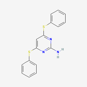 molecular formula C16H13N3S2 B2628865 4,6-Bis(phenylsulfanyl)-2-pyrimidinamine CAS No. 330450-52-7