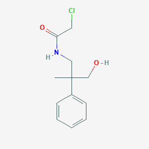molecular formula C12H16ClNO2 B2628867 2-Chloro-N-(3-hydroxy-2-methyl-2-phenylpropyl)acetamide CAS No. 2411285-81-7