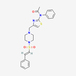 molecular formula C24H26N4O3S2 B2628869 n-Phenyl-n-(4-{[4-(2-phenylethenesulfonyl)piperazin-1-yl]methyl}-1,3-thiazol-2-yl)acetamide CAS No. 925394-84-9