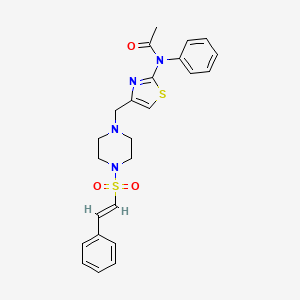 molecular formula C24H26N4O3S2 B2628869 N-phenyl-N-[4-[[4-[(E)-2-phenylethenyl]sulfonylpiperazin-1-yl]methyl]-1,3-thiazol-2-yl]acetamide CAS No. 925394-84-9