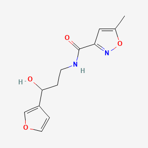 molecular formula C12H14N2O4 B2628872 N-[3-(FURAN-3-YL)-3-HYDROXYPROPYL]-5-METHYL-1,2-OXAZOLE-3-CARBOXAMIDE CAS No. 1428360-20-6