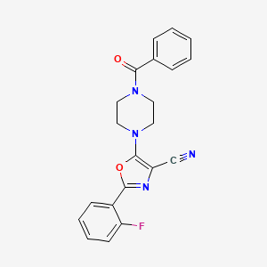 molecular formula C21H17FN4O2 B2628877 5-(4-Benzoylpiperazin-1-yl)-2-(2-fluorophenyl)-1,3-oxazole-4-carbonitrile CAS No. 915878-08-9