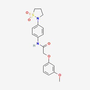 molecular formula C18H20N2O5S B2628970 N-(4-(1,1-dioxidoisothiazolidin-2-yl)phenyl)-2-(3-methoxyphenoxy)acetamide CAS No. 950474-39-2