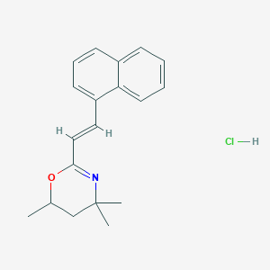 molecular formula C19H22ClNO B026290 4H-1,3-Oxazine, 5,6-dihydro-2-(2-(1-naphthalenyl)ethenyl)-4,4,6-trimethyl-, hydrochloride, (E)- CAS No. 100098-83-7