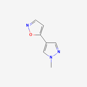 molecular formula C7H7N3O B2629010 5-(1-Methyl-1H-pyrazol-4-yl)isoxazole CAS No. 1174864-93-7