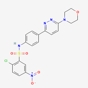 molecular formula C20H18ClN5O5S B2629016 2-chloro-N-(4-(6-morpholinopyridazin-3-yl)phenyl)-5-nitrobenzenesulfonamide CAS No. 898422-15-6