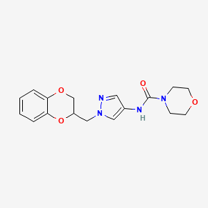 molecular formula C17H20N4O4 B2629021 N-{1-[(2,3-dihydro-1,4-benzodioxin-2-yl)methyl]-1H-pyrazol-4-yl}morpholine-4-carboxamide CAS No. 1797091-95-2