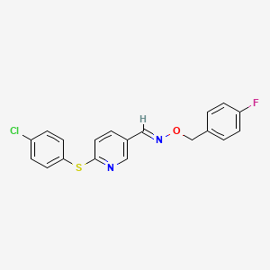 6-[(4-chlorophenyl)sulfanyl]nicotinaldehyde O-(4-fluorobenzyl)oxime