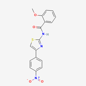 molecular formula C17H13N3O4S B2629059 2-methoxy-N-[4-(4-nitrophenyl)-1,3-thiazol-2-yl]benzamide CAS No. 313551-43-8