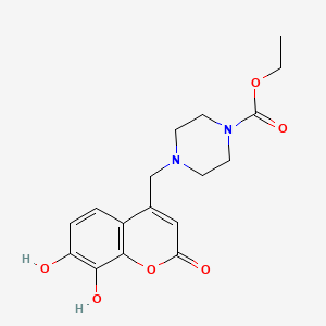 molecular formula C17H20N2O6 B2629095 ethyl 4-[(7,8-dihydroxy-2-oxo-2H-chromen-4-yl)methyl]piperazine-1-carboxylate CAS No. 859858-05-2