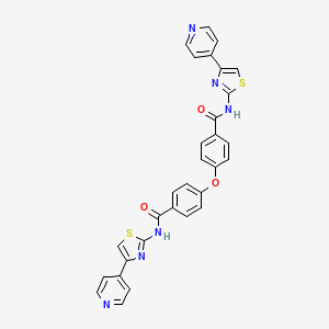 molecular formula C30H20N6O3S2 B2629102 N-[4-(pyridin-4-yl)-1,3-thiazol-2-yl]-4-(4-{[4-(pyridin-4-yl)-1,3-thiazol-2-yl]carbamoyl}phenoxy)benzamide CAS No. 361171-17-7