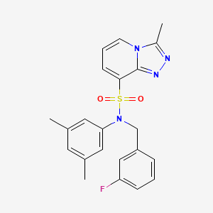 molecular formula C22H21FN4O2S B2629104 N-(3,5-dimethylphenyl)-N-[(3-fluorophenyl)methyl]-3-methyl-[1,2,4]triazolo[4,3-a]pyridine-8-sulfonamide CAS No. 1251622-12-4