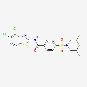 molecular formula C21H21Cl2N3O3S2 B2629150 N-(4,5-dichloro-1,3-benzothiazol-2-yl)-4-[(3,5-dimethylpiperidin-1-yl)sulfonyl]benzamide CAS No. 851080-33-6