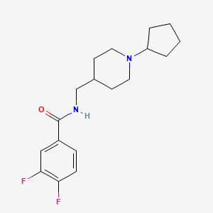 molecular formula C18H24F2N2O B2629160 N-((1-cyclopentylpiperidin-4-yl)methyl)-3,4-difluorobenzamide CAS No. 954079-26-6