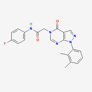 molecular formula C21H18FN5O2 B2629162 2-[1-(2,3-dimethylphenyl)-4-oxo-1H,4H,5H-pyrazolo[3,4-d]pyrimidin-5-yl]-N-(4-fluorophenyl)acetamide CAS No. 895022-50-1