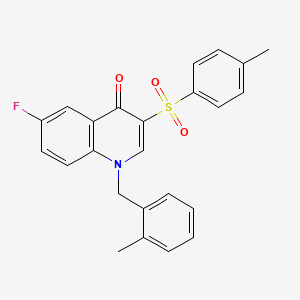 molecular formula C24H20FNO3S B2629179 6-fluoro-3-(4-methylbenzenesulfonyl)-1-[(2-methylphenyl)methyl]-1,4-dihydroquinolin-4-one CAS No. 902298-75-3