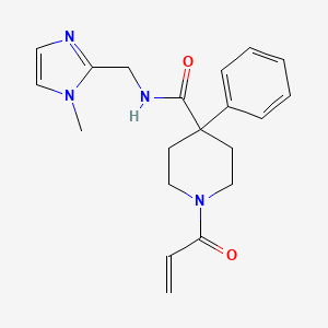 molecular formula C20H24N4O2 B2629190 N-[(1-Methylimidazol-2-yl)methyl]-4-phenyl-1-prop-2-enoylpiperidine-4-carboxamide CAS No. 2200133-76-0