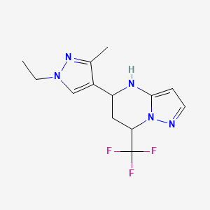 molecular formula C13H16F3N5 B2629207 5-(1-ethyl-3-methyl-1H-pyrazol-4-yl)-7-(trifluoromethyl)-4,5,6,7-tetrahydropyrazolo[1,5-a]pyrimidine CAS No. 1006342-77-3