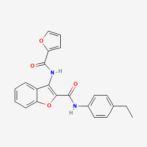 molecular formula C22H18N2O4 B2629217 N-(4-ethylphenyl)-3-(furan-2-amido)-1-benzofuran-2-carboxamide CAS No. 888462-03-1