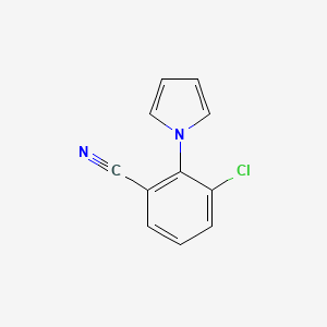 molecular formula C11H7ClN2 B2629238 3-chloro-2-(1H-pyrrol-1-yl)benzonitrile CAS No. 866042-71-9