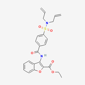 molecular formula C24H24N2O6S B2629246 ethyl 3-(4-(N,N-diallylsulfamoyl)benzamido)benzofuran-2-carboxylate CAS No. 477499-18-6