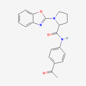molecular formula C20H19N3O3 B2629260 N-(4-acetylphenyl)-1-(1,3-benzoxazol-2-yl)pyrrolidine-2-carboxamide CAS No. 1796923-73-3
