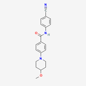molecular formula C20H21N3O2 B2629261 N-(4-cyanophenyl)-4-(4-methoxypiperidin-1-yl)benzamide CAS No. 2034306-19-7
